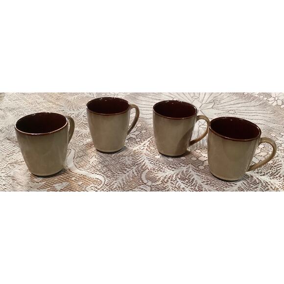 Set of 4 Sango Nova Brown 4933 Coffee Mugs Cups - Picture 1 of 12